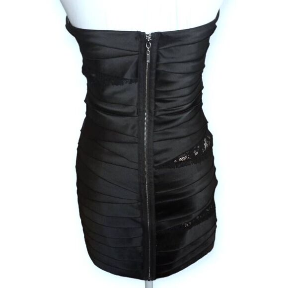 BEBE BLACK & NUDE STRAPLESS MINI DRESS SZ.S EUC - Picture 5 of 10